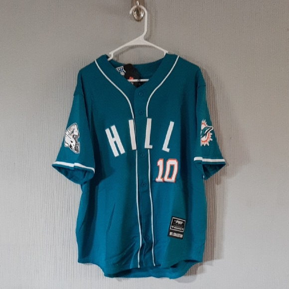 Pro Standard Other - Tyreek Hill Miami Dolphins Pro Standard Mesh Button-Up Baseball Jersey - Aqua
